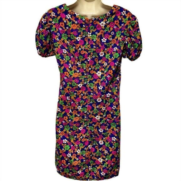 Vintage 70s Floral Mini Dress - Picture 2 of 4